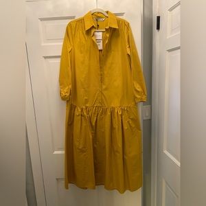 Zara NWT Yellow Poplin Maxi Dress XS
